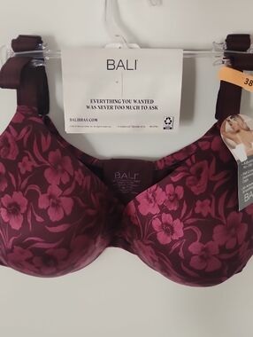Bali Floral T-Shirt Bra in Plum and Magenta